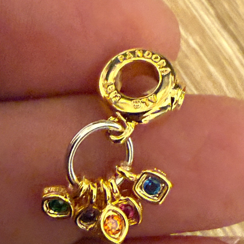 Pandora Gold Bracelet With Colorful Charms